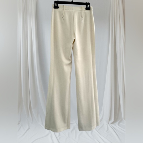 Teddy s.p.A Rimini Italy Ivory Pants with Front Slit Details & Flare Fit - Picture 4 of 8